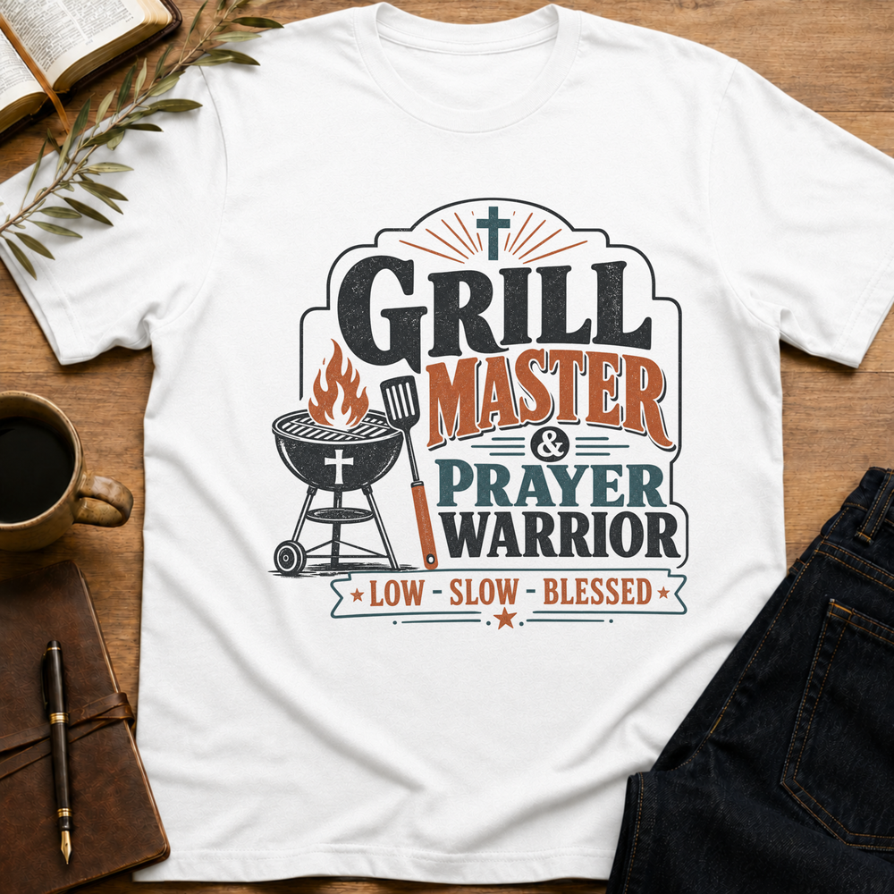Grill Master & Prayer Warrior - Christian Dad T-Shirt