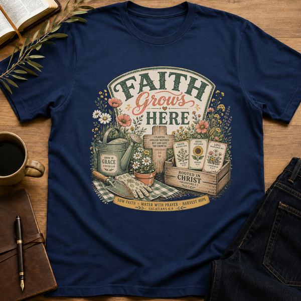 Faith Grows Here Floral T-Shirt