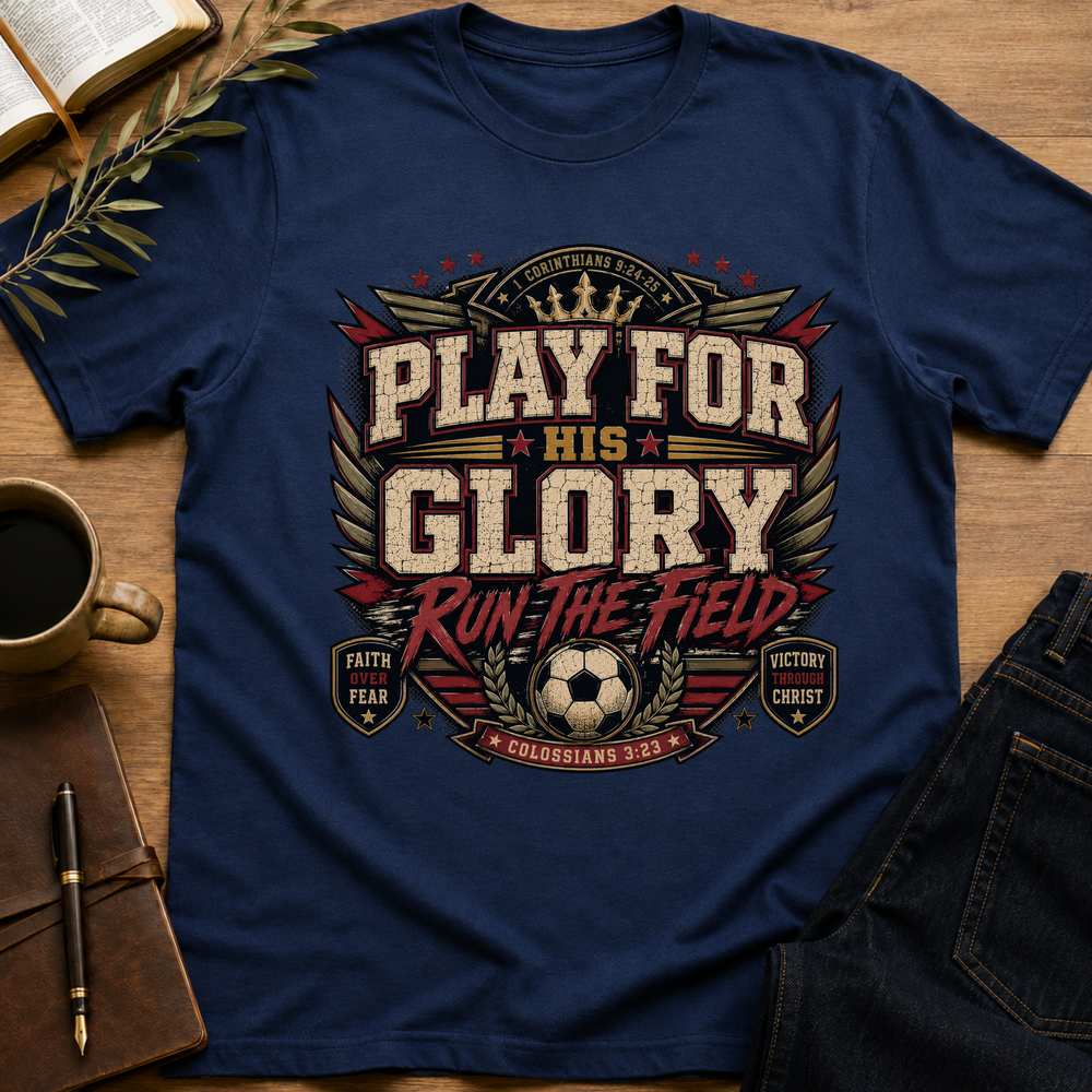 Play For His Glory - Run The Field T-Shirt