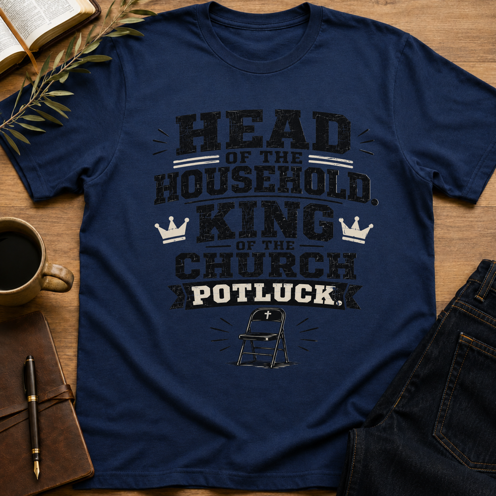 Head of the Household, King of the Church Potluck - Funny Christian Dad T-Shirt