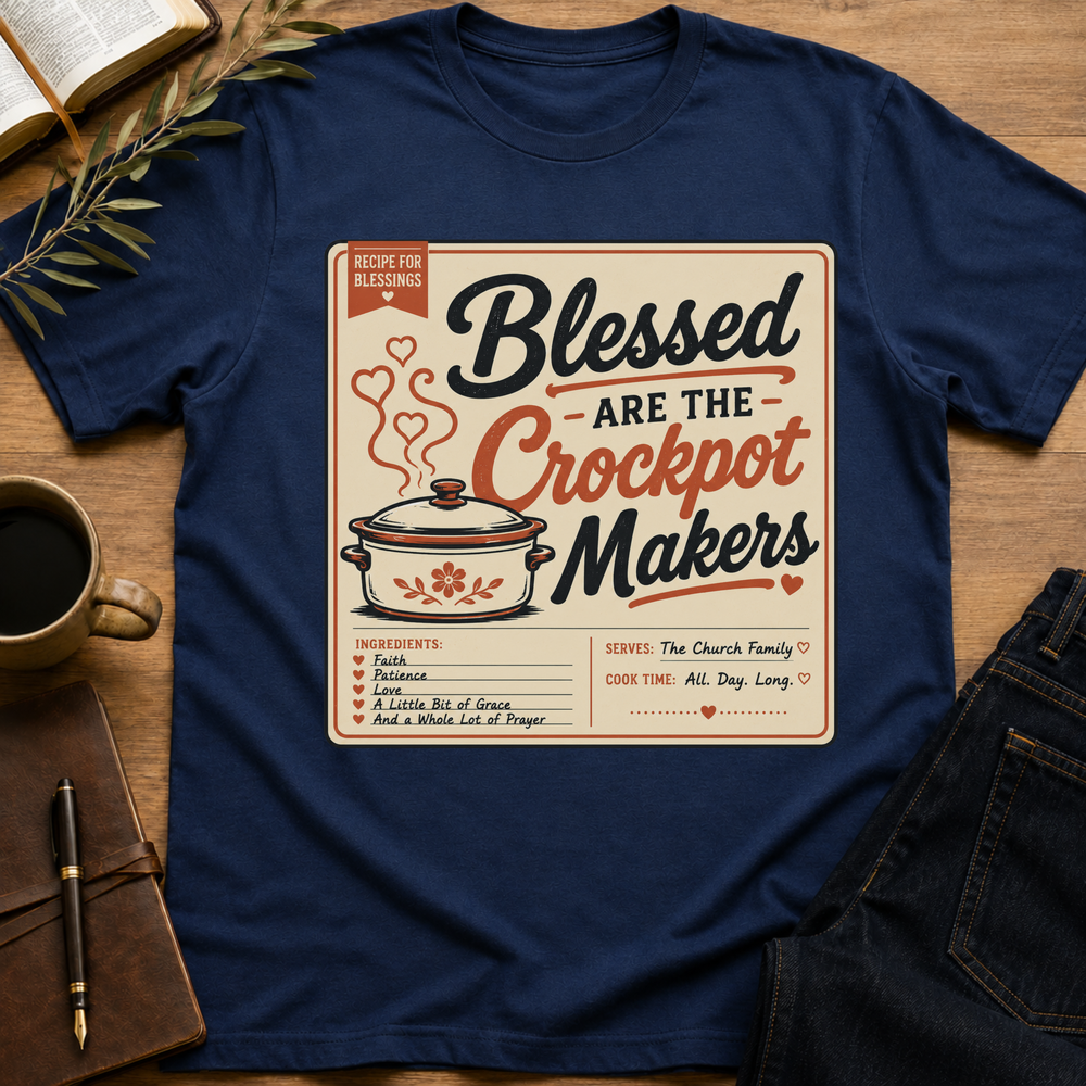 Blessed Are the Crockpot Makers - Funny Church Potluck T-Shirt