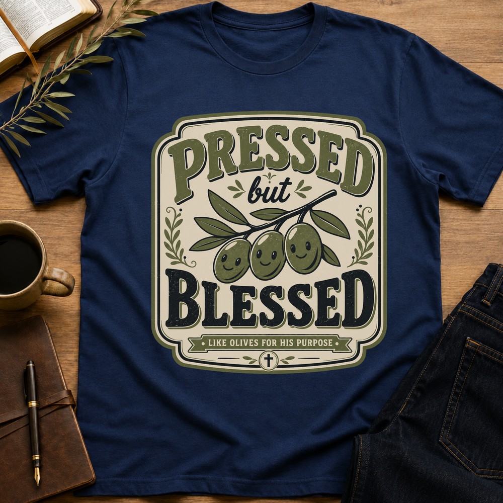 Pressed But Blessed - Funny Christian T-Shirt