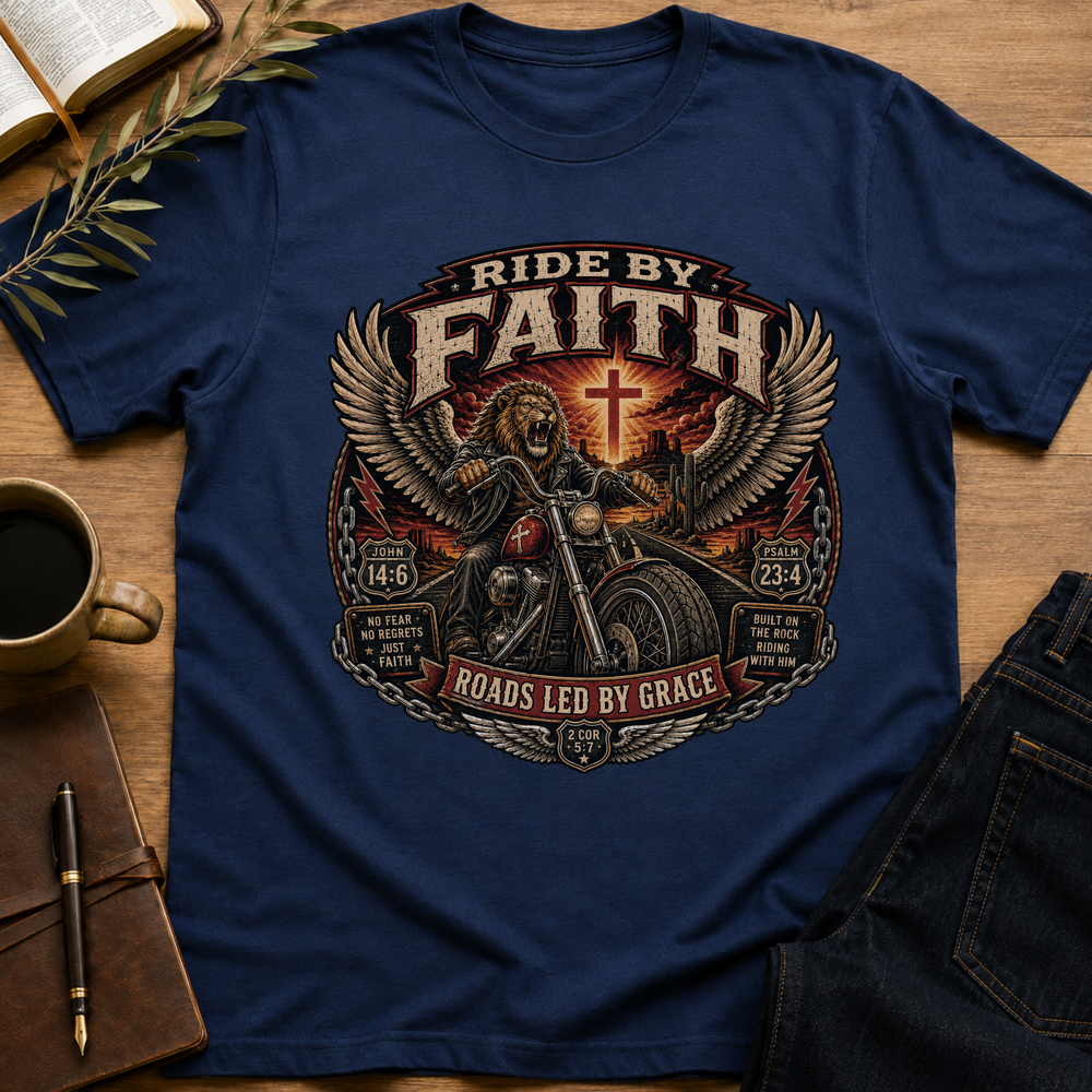 Ride By Faith - Roads Led By Grace T-Shirt