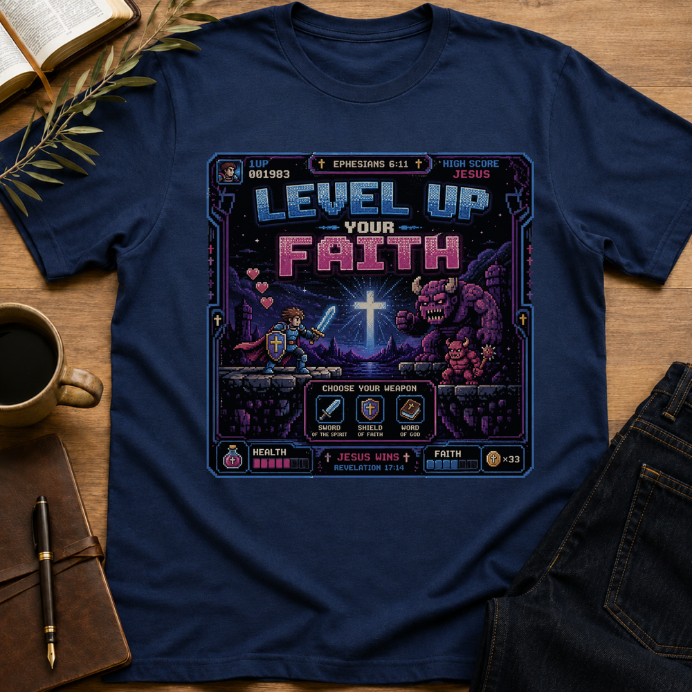Level Up Your Faith - Ephesians 6:11 T-Shirt