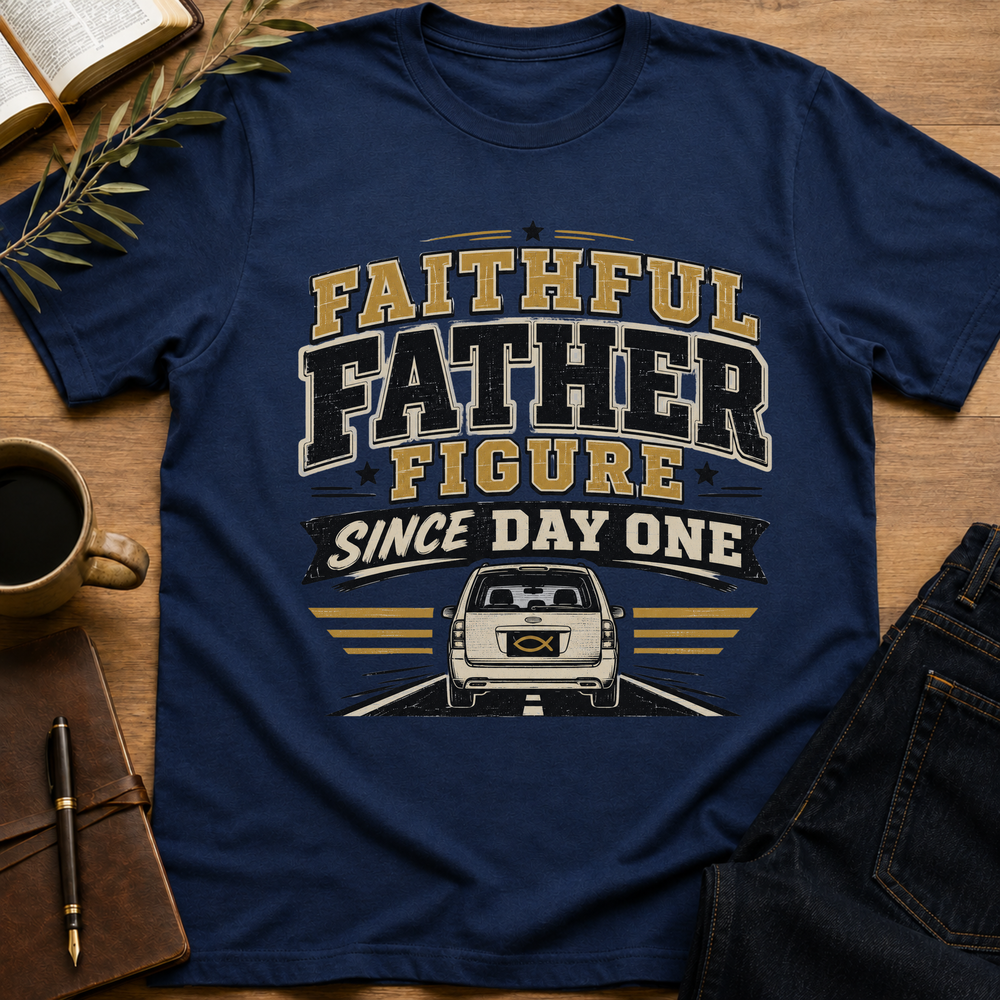 Faithful Father Figure Since Day One - Christian Dad T-Shirt