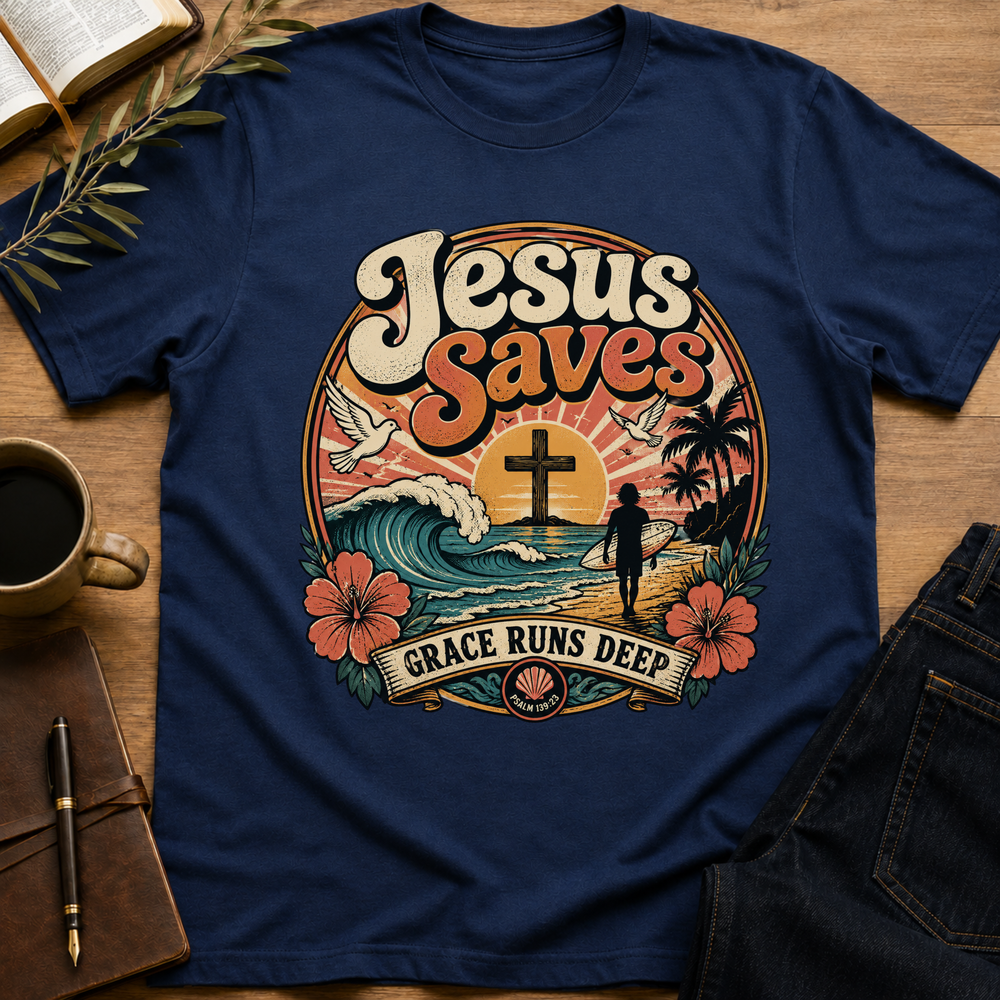 Jesus Saves - Grace Runs Deep T-Shirt