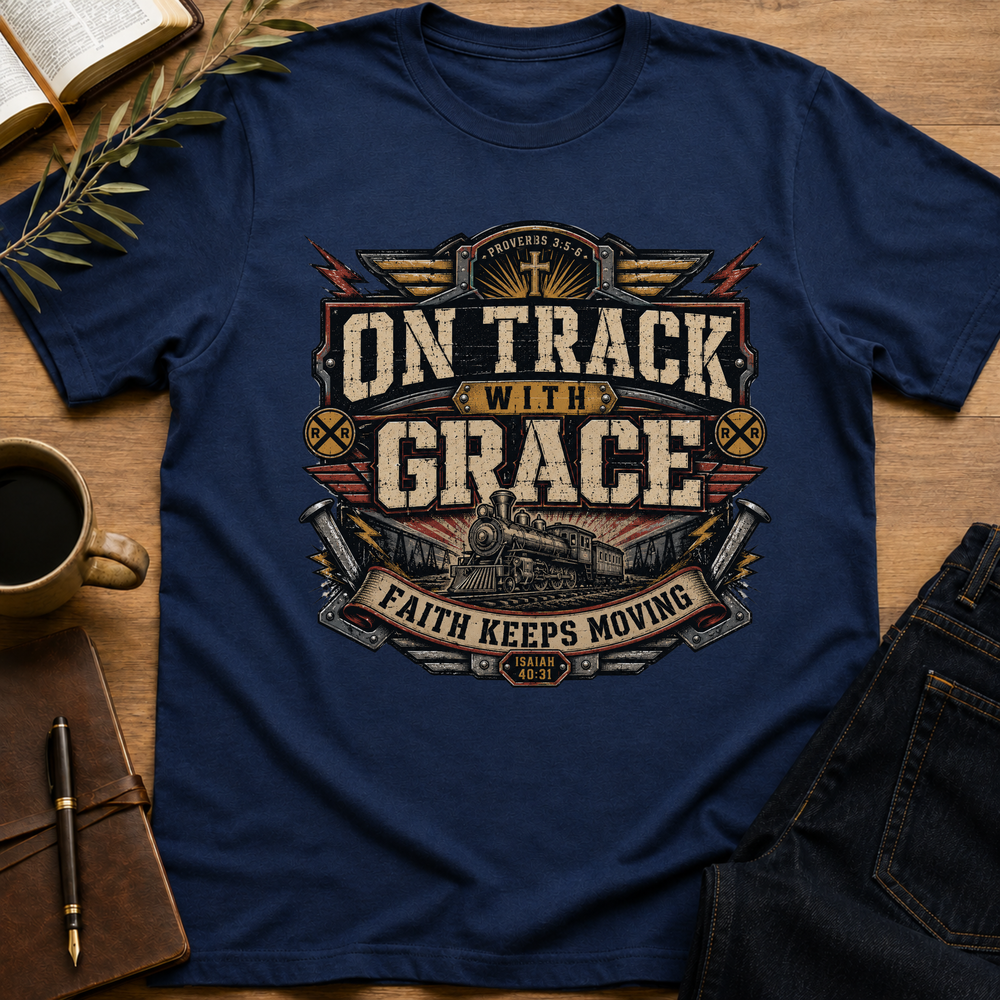 On Track With Grace - Faith Keeps Moving T-Shirt
