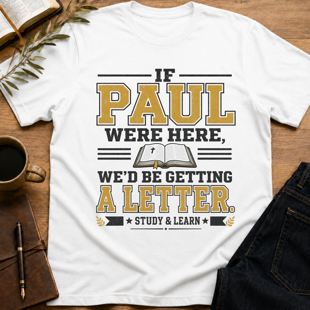 If Paul Where Here, We'd Be Getting A Letter - Bible Study T-Shirt
