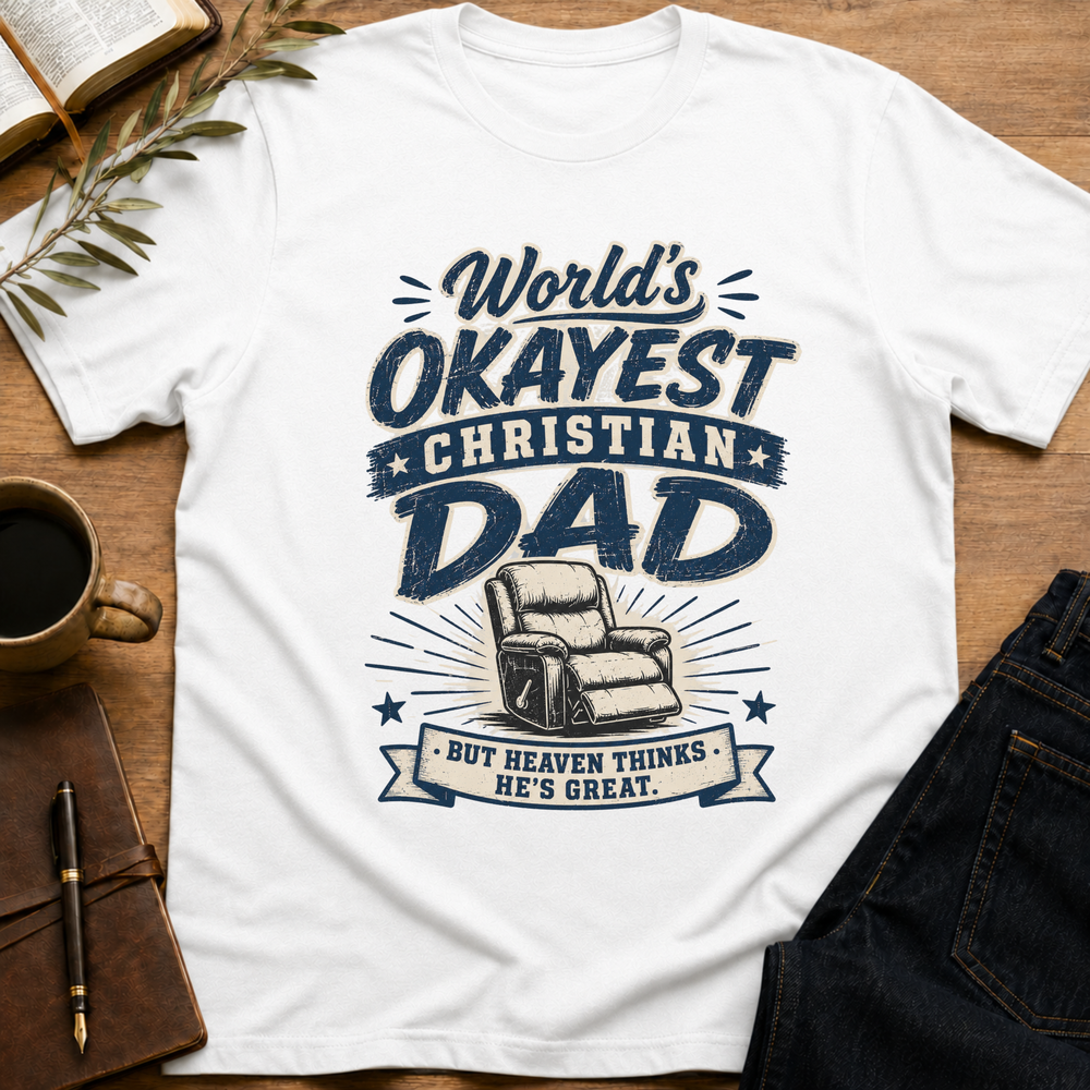 World's Okayest Christian Dad - Funny Christian Dad T-Shirt