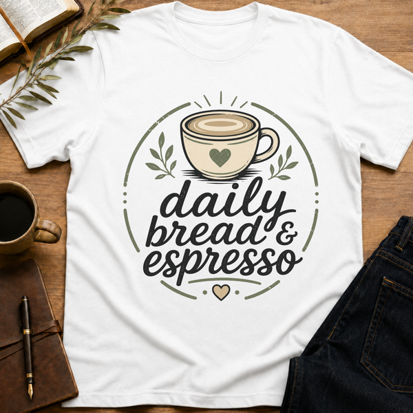 Daily Bread and Espresso - Funny Christian Coffee T-Shirt