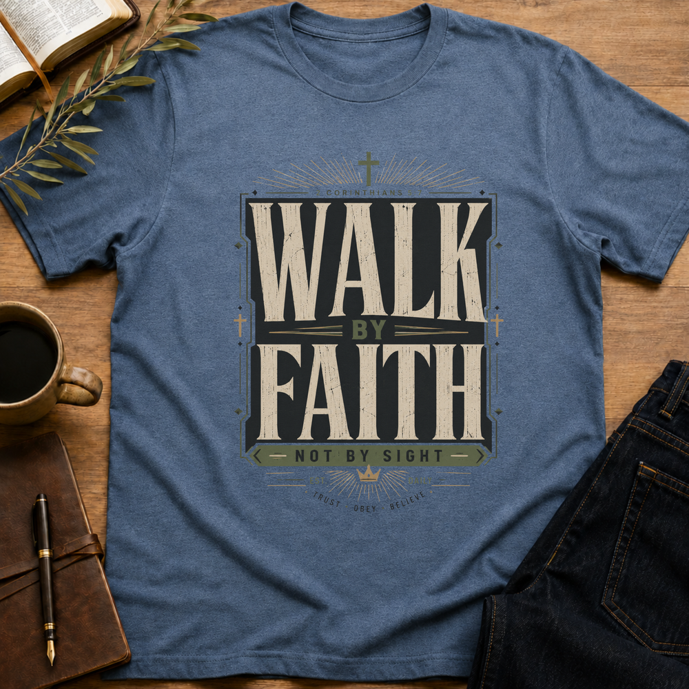 Walk By Faith Not By Sight - 2 Corinthians 5:7 T-Shirt