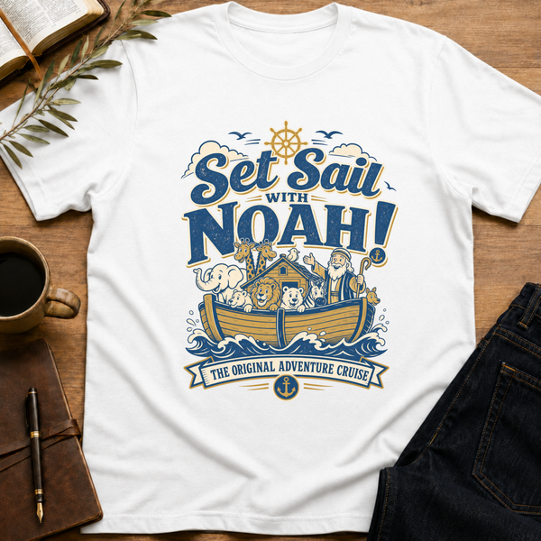 Noah's Nautical Journey - Whimsical Christian T-Shirt