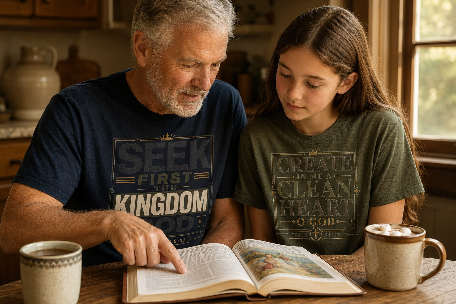 Multi-generational scene — faith passed on